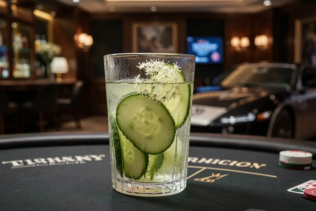 Huisgemaakte botanische mocktail in kristallen glas