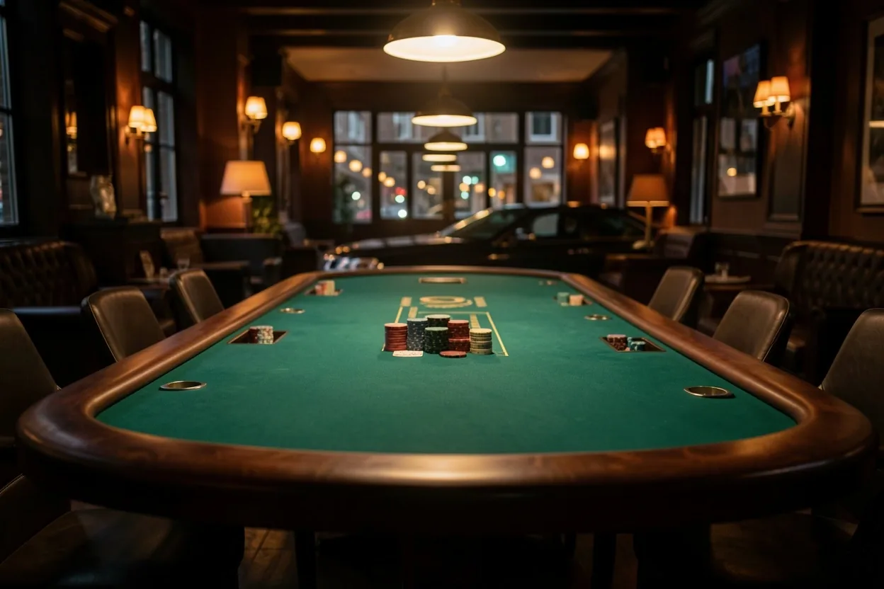 De Poker Lounge tafelopstelling bij Corvessas